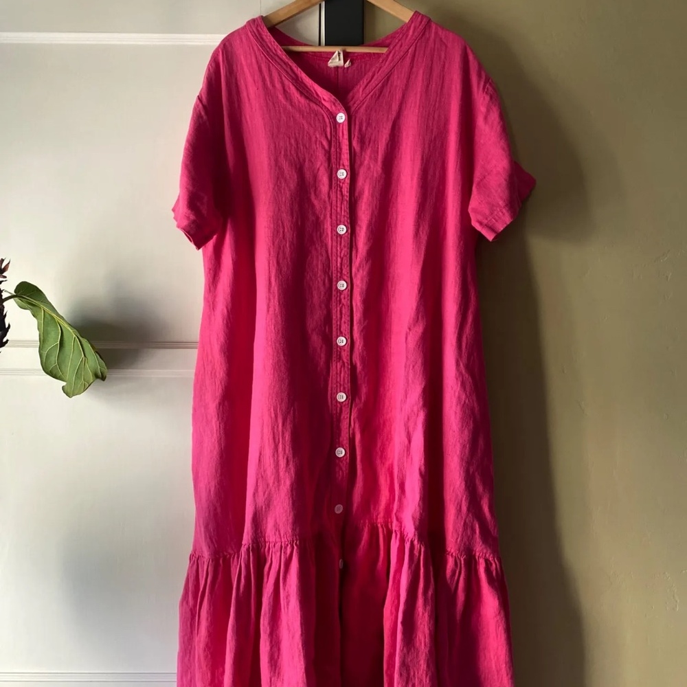 Seek Shelter Baseball dress in Rosewater small linen